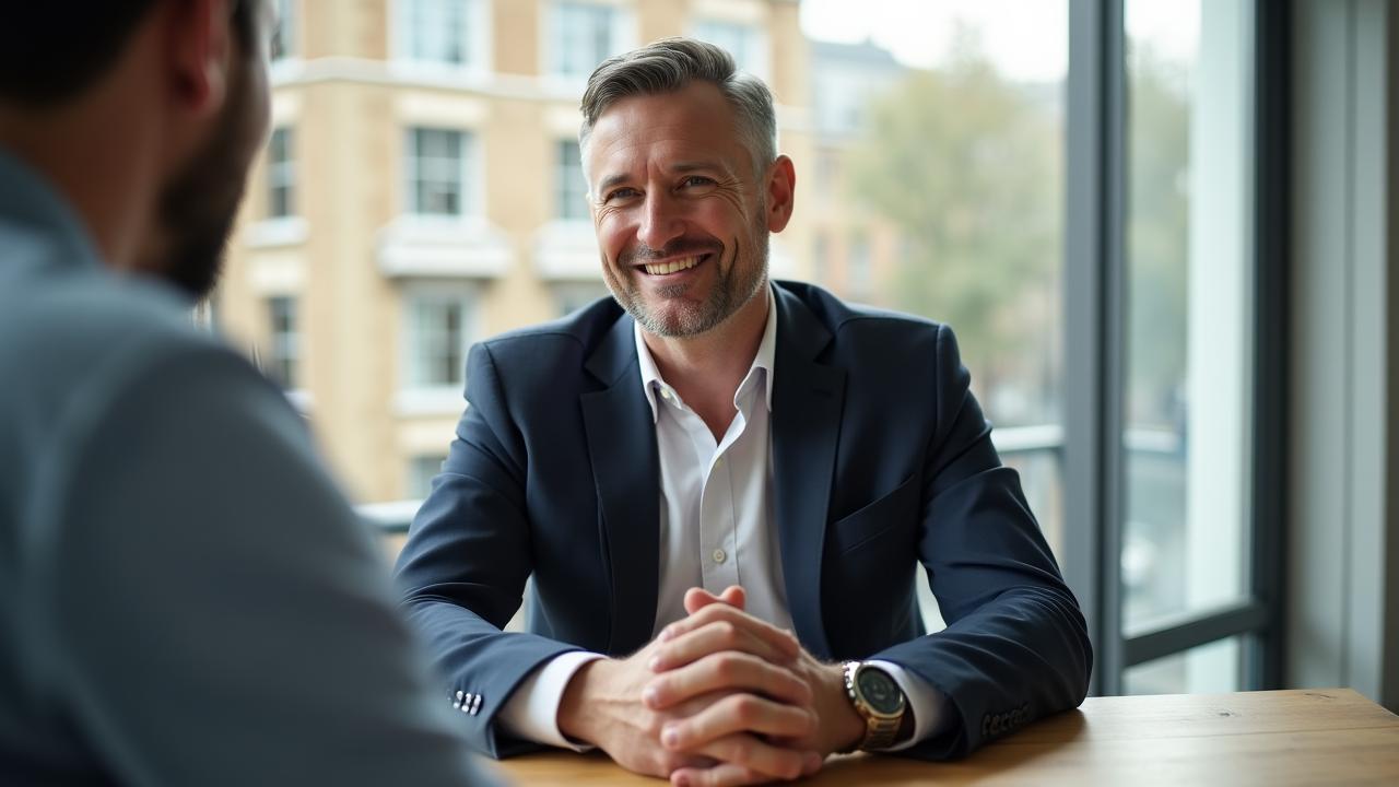 Professional consultation session in a modern Liverpool office